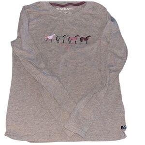 Ariat Kids' Heathered Long Sleeve Shirt with Horse Pattern